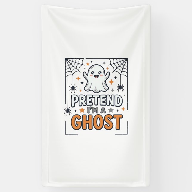 Tun wir so als wäre ich ein süßer Halloween-Geist Banner (Vertikal)