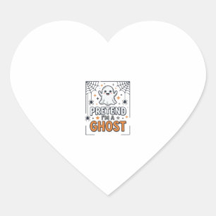 Tun wir so als wäre ich ein süßer Halloween-Geist Herz-Aufkleber