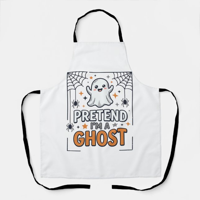 Tun wir so als wäre ich ein süßer Halloween-Geist Schürze (Vorderseite)
