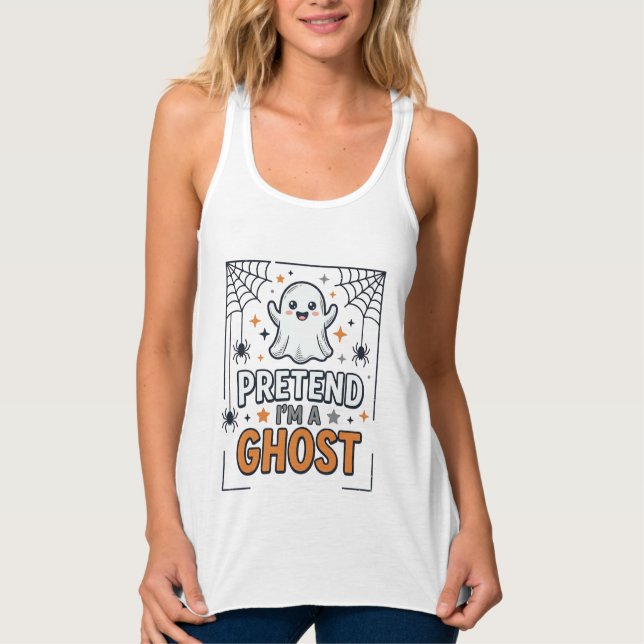Tun wir so als wäre ich ein süßer Halloween-Geist Tank Top (Vorderseite)