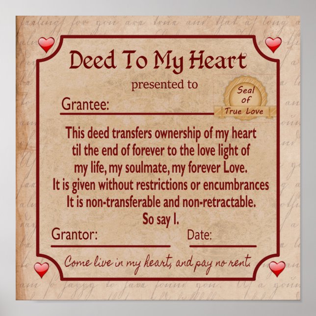 TUN ZU MEINEM HERZEN _ EINE romantische Erklärung Poster (Vorne)