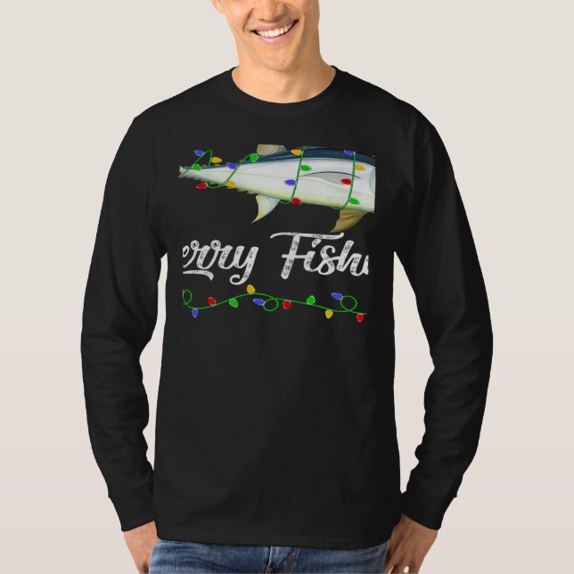 Tuna Fish Xmas Lighting Tuna Fish Merry Christmas T-Shirt (Vorderseite)