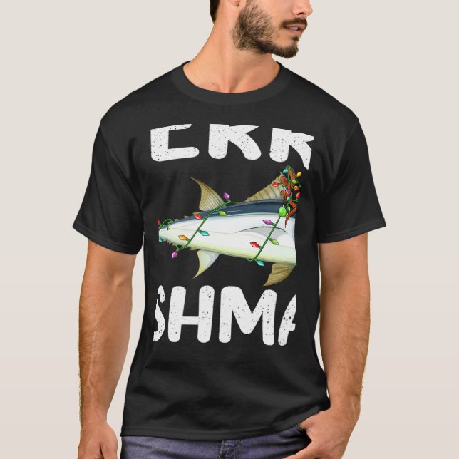 Tuna Fish  Xmas Lights Reindeer Hat Tuna Fish Chri T-Shirt (Vorderseite)