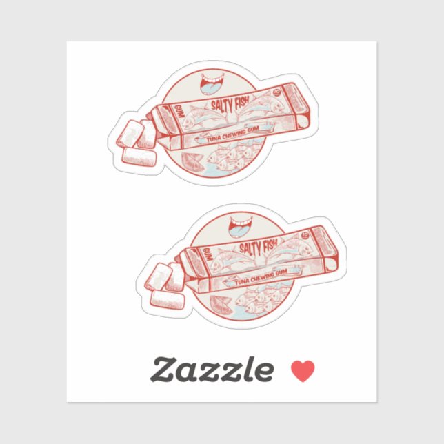 Tuna Flavored chewing gum Aufkleber (Blatt)