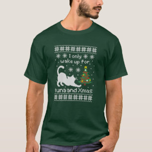 Tuna & Weihnachten – Pixel Cat hässliches Weihnach T-Shirt