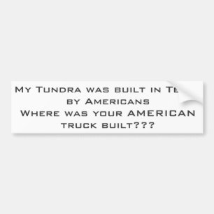Tundra hergestellt in Amerika Autoaufkleber