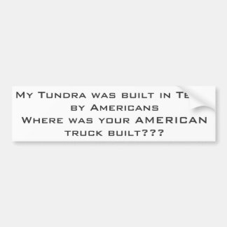 Tundra hergestellt in Amerika Autoaufkleber