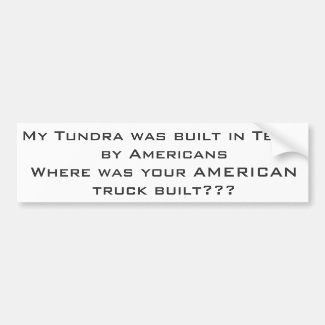 Tundra hergestellt in Amerika Autoaufkleber (Vorne)