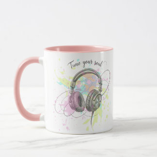 Tune Into Your Soul Headphones Watercolor Art Tasse