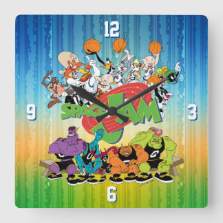 TUNE SQUAD™ versus Monstars Quadratische Wanduhr