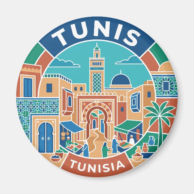 Tunes Medina Tunesien Magnet (Vorne)