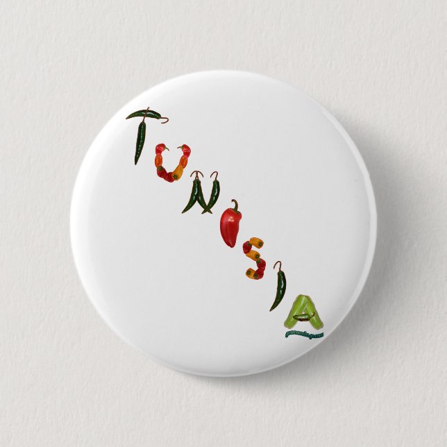 Tunesien-Chili-Paprikaschoten Button (Vorderseite)