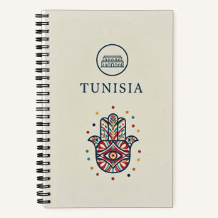 Tunesien-Erbe & El Jem Hamsa-Fotoarchiv Notizbuch
