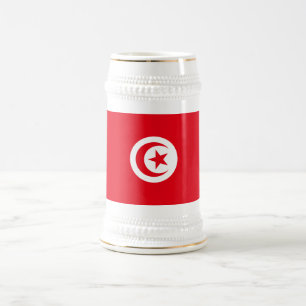 Tunesien-Flagge Bierglas
