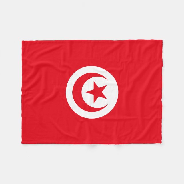 Tunesien-Flagge Fleecedecke (Vorderseite (Horizontal))