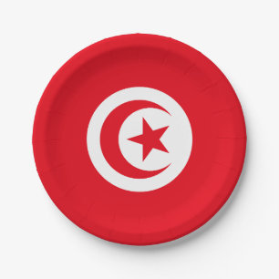Tunesien-Flagge Pappteller