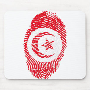 Tunesien Flaggen Fingerprint Land Prix Mousepad