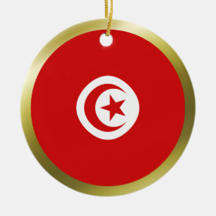 Tunesien-Flaggen-Ornament Keramikornament