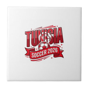 Tunesien Fußball 2026 Fußball Fett Land Typografie Fliese