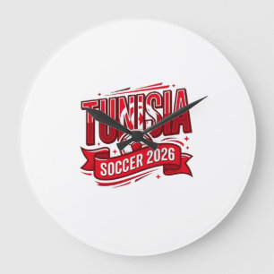 Tunesien Fußball 2026 Fußball Fett Land Typografie Große Wanduhr