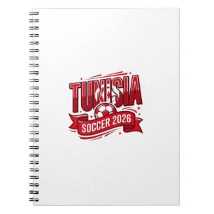 Tunesien Fußball 2026 Fußball Fett Land Typografie Notizblock