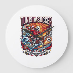 Tunesien Fußball Skelett Stürmer Nationen Premium Große Wanduhr
