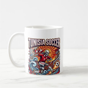 Tunesien Fußball Skelett Stürmer Nationen Premium  Kaffeetasse