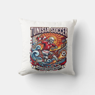 Tunesien Fußball Skelett Stürmer Nationen Premium Kissen