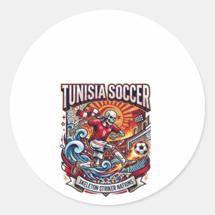 Tunesien Fußball Skelett Stürmer Nationen Premium Runder Aufkleber