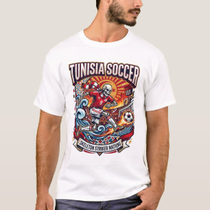Tunesien Fußball Skelett Stürmer Nationen Premium T-Shirt