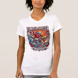 Tunesien Fußball Skelett Stürmer Nationen Premium T-Shirt