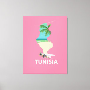 Tunesien-Karte Reiseplakat Leinwanddruck