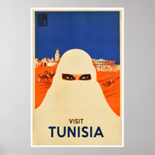 Tunesien Kunst Vintage Afrika Druck Tunis Reise Poster
