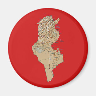 Tunesien Map Magnet