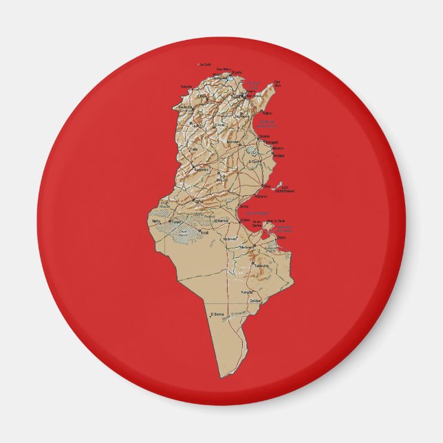 Tunesien Map Magnet (Vorne)