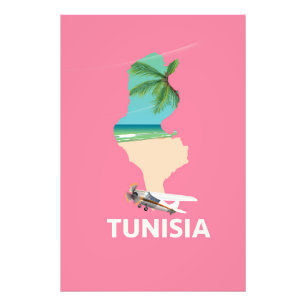 Tunesien Map Reiseplakat Fotodruck