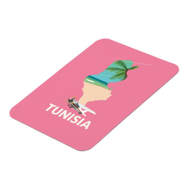 Tunesien Map Reiseplakat Magnet (Linke Seite)