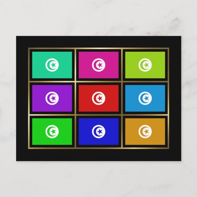 Tunesien Multihue Flags Postkarte (Vorderseite)