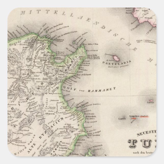 Tunesien Quadratischer Aufkleber (Vorderseite)