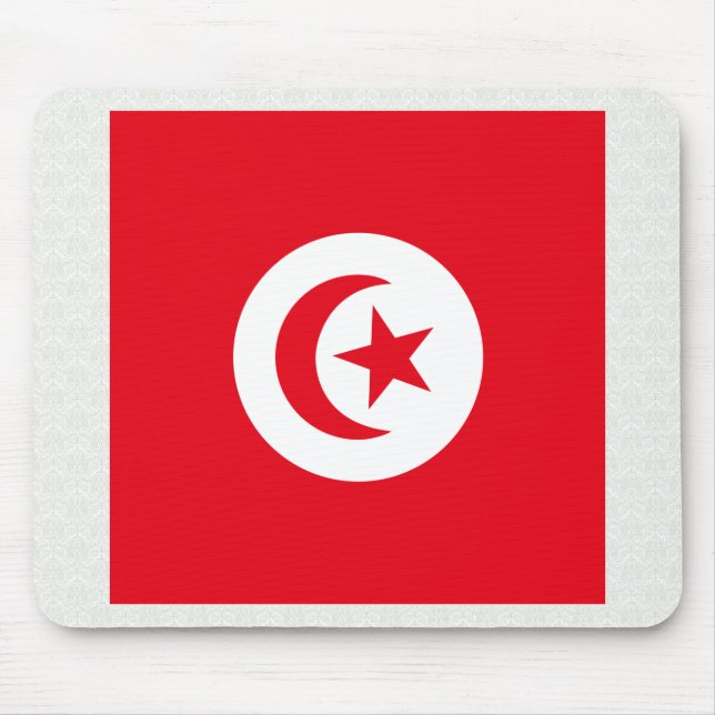 Tunesien-Qualitäts-Flagge Mousepad (Vorne)