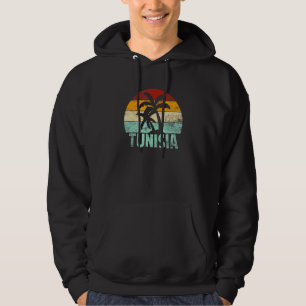 Tunesien Retro Palm Tree Vintag Sunset Souvenir Va Hoodie