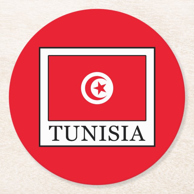 Tunesien Runder Pappuntersetzer (Vorderseite)