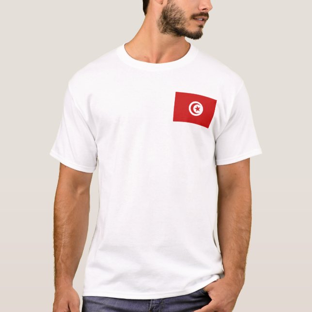 Tunesien T - Shirt Flag und Karte (Vorderseite)