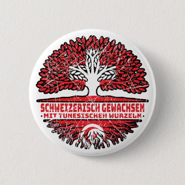 Tunesien Tunesisch Schweizer Schweiz Baum Wurzel Button (Vorderseite)