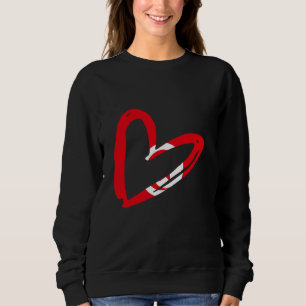 Tunesien Tunesische Flagge Herz Tunesische Roots T Sweatshirt