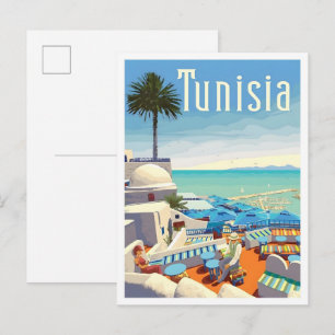 Tunesien Vintage Reise  Postkarte