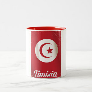 Tunesien Vintage Reiseplakat Zweifarbige Tasse