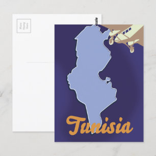 Tunesien Vintage-Reiseprint Postkarte
