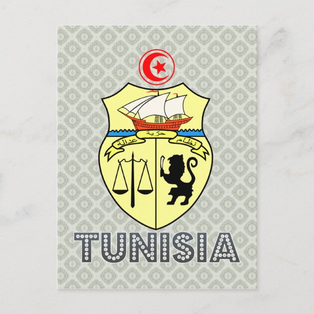 Tunesien-Wappen Postkarte (Vorderseite)