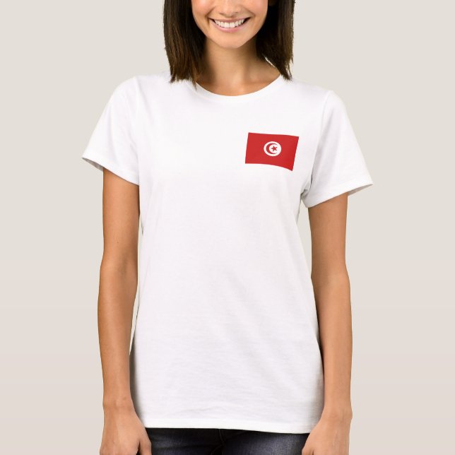 Tunesiens T - Shirt "Flag" und "Karte" (Vorderseite)
